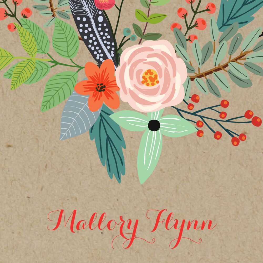 Feather & Flower Kraft Enclosure Card