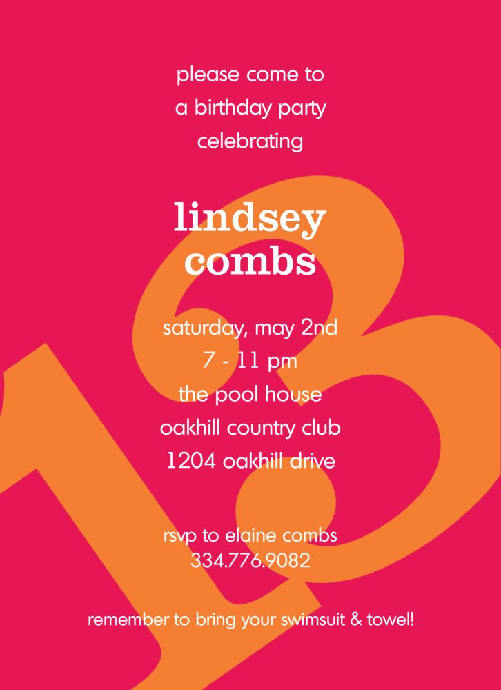 Tangerine on Watermelon Invitation