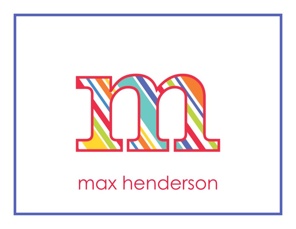 Big Letter Multi Stripes Folded Note