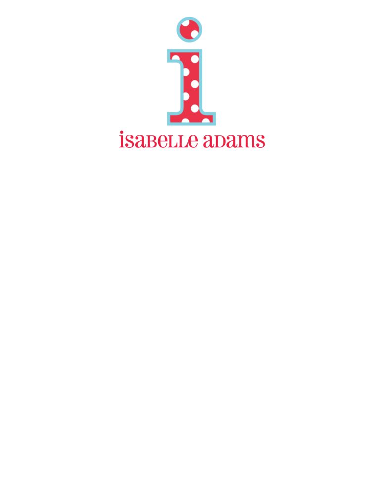 Big Letter Big Dots Cherry Small Notepad