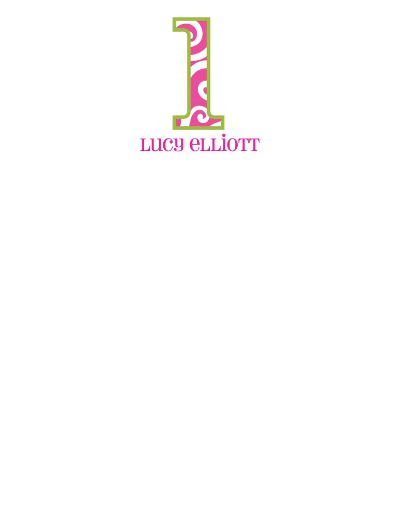Big Letter Swirls Hot Pink Small Notepad