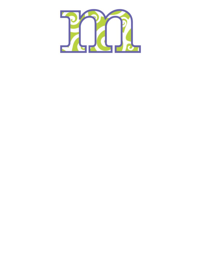 Big Letter Swirls Chartreuse Small Notepad