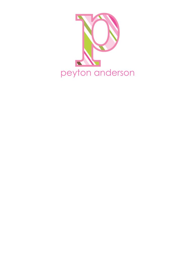 Big Letter Stripes Pink Small Notepad