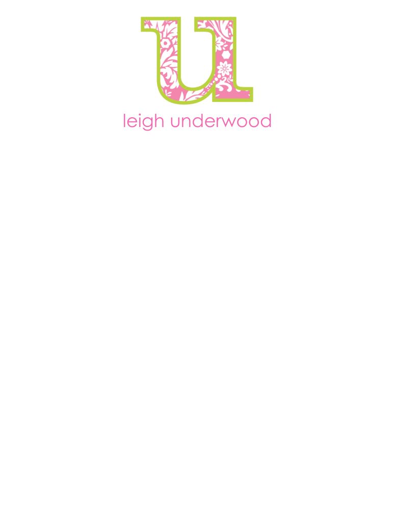 Big Letter Damask Bubblegum Small Notepad