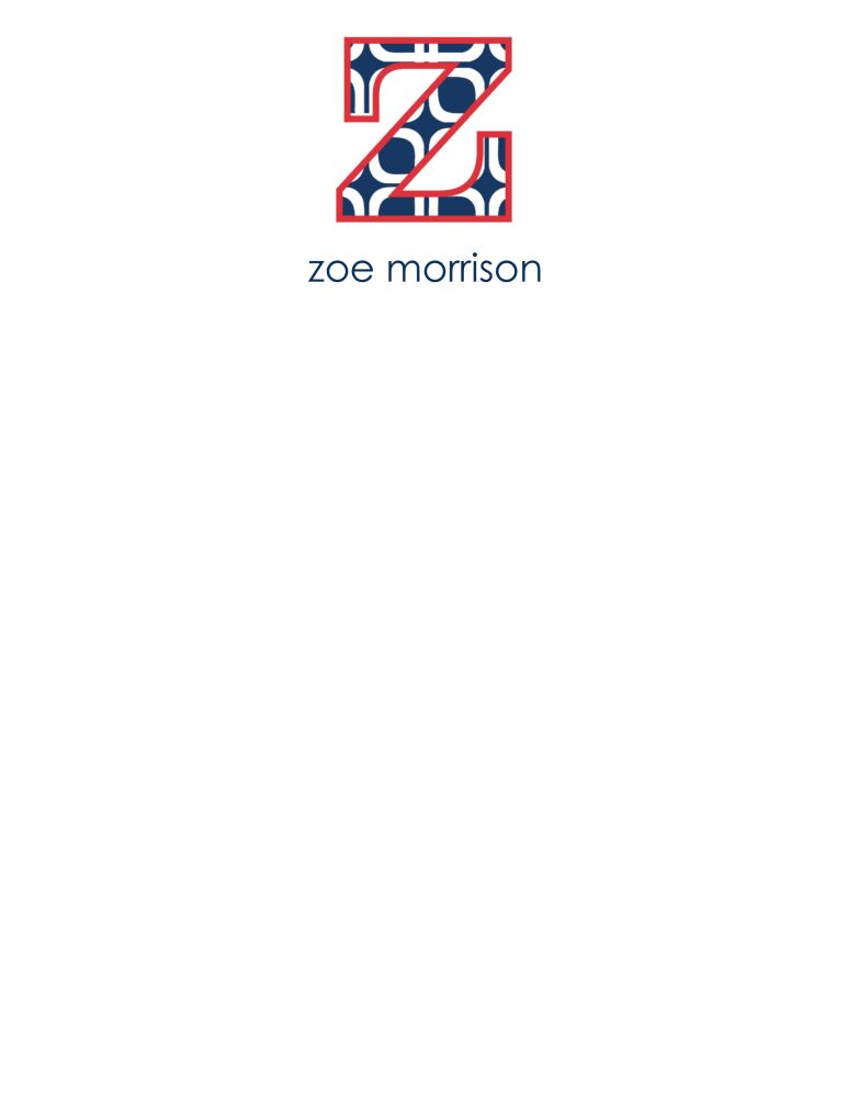 Big Letter Squares Navy Small Notepad