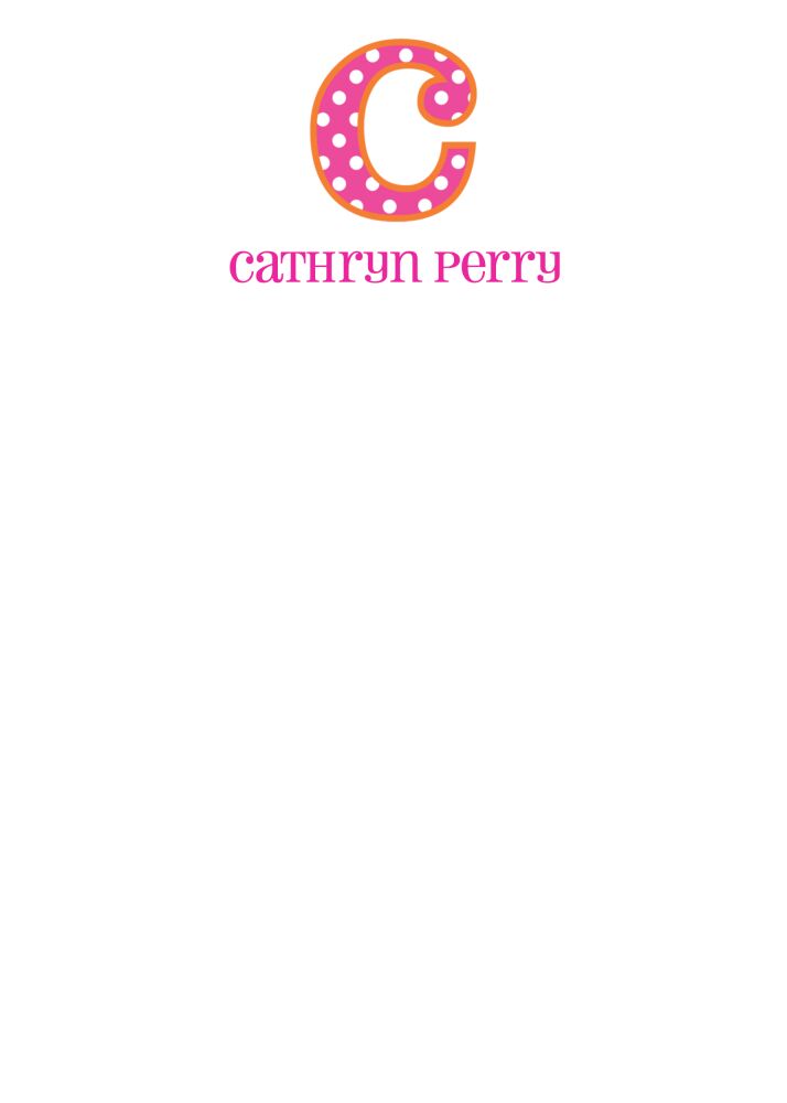 Big Letter Big Dots Hot Pink Large Notepad