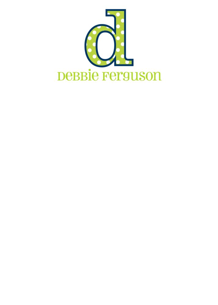 Big Letter Big Dots Chartreuse Large Notepad