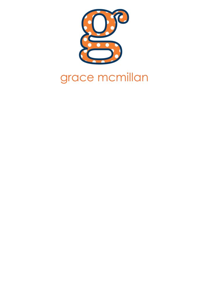 Big Letter Big Dots Tangerine Large Notepad