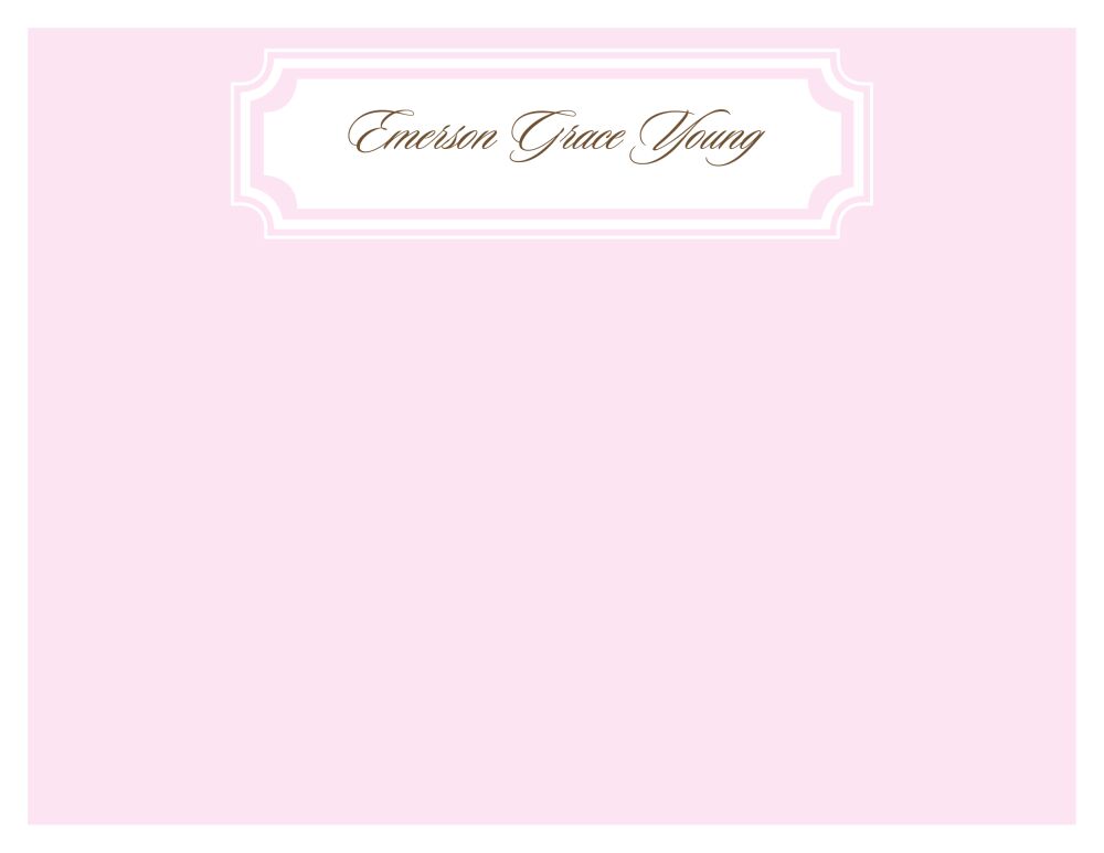 Frame My Name Baby Pink Flat Note