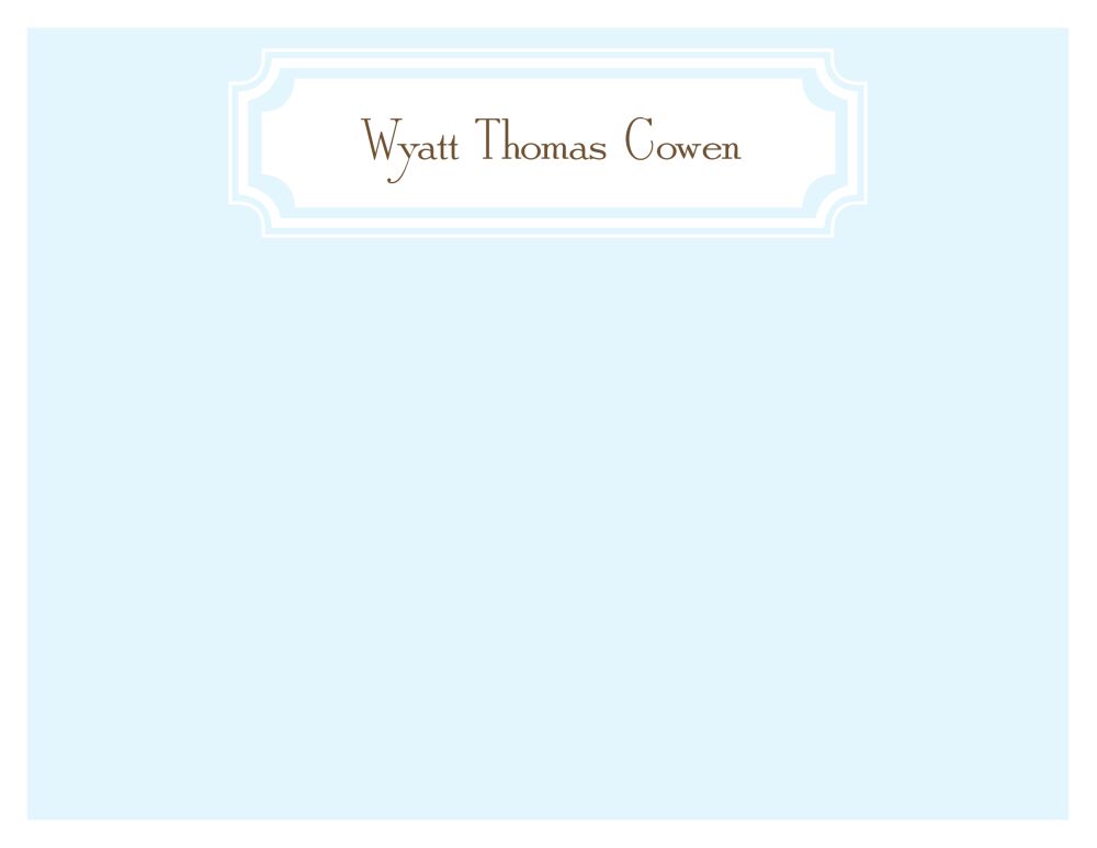Frame My Name Baby Blue Flat Note