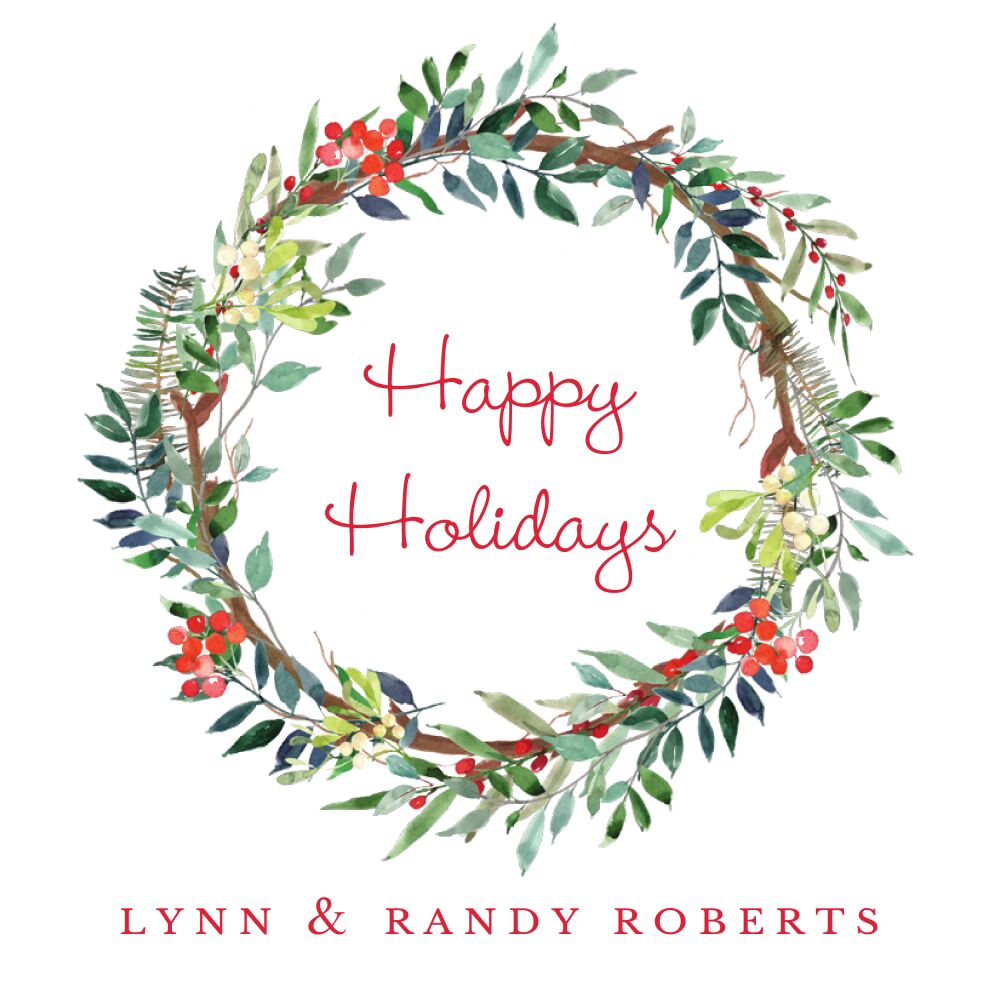 Vine Wreath Flat Enclosure Card  |SQ