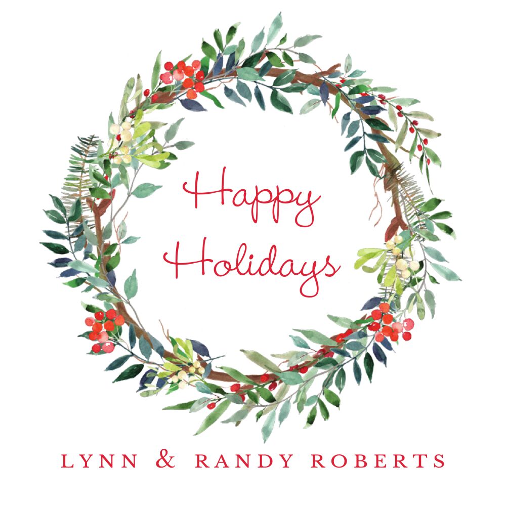 Vine Wreath Folded Enclosure Card  |FSQ