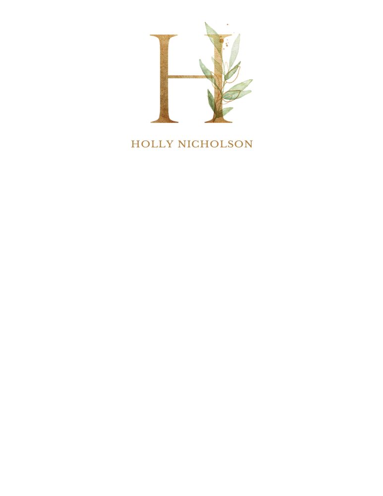 Gold Leaf Alphabet Notepad