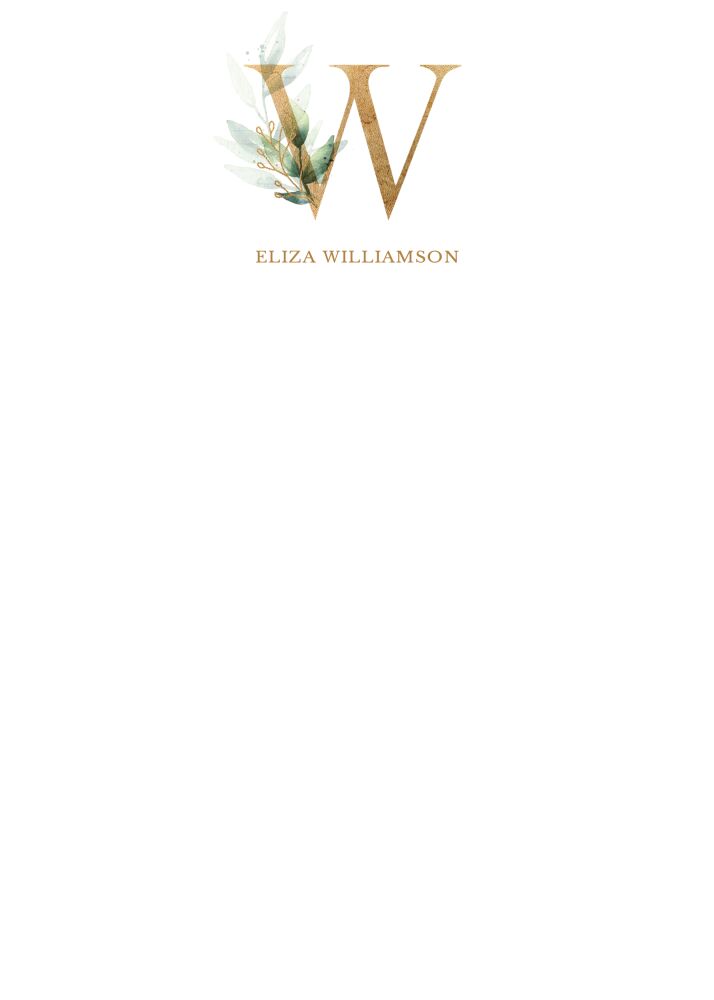 Gold Leaf Alphabet Flat Note