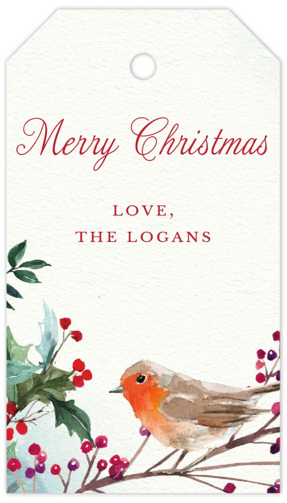 Christmas Robin Hanging Gift Tag