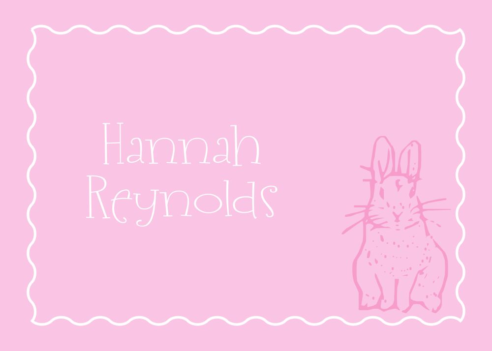 Bunny Love Pink Folded Enclosure Card