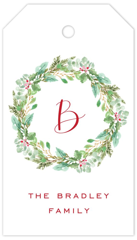 Welcoming Wreath Hanging Gift Tag