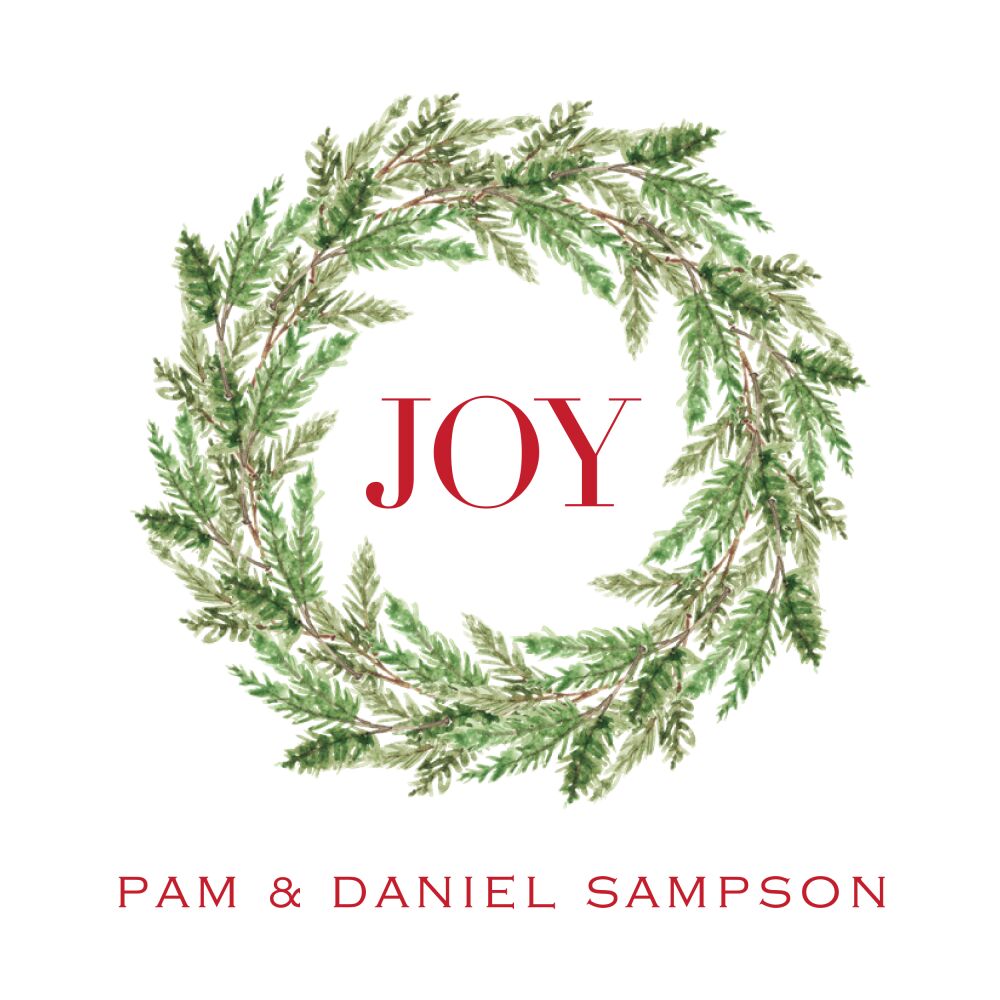 Evergreen Wreath Gift Sticker