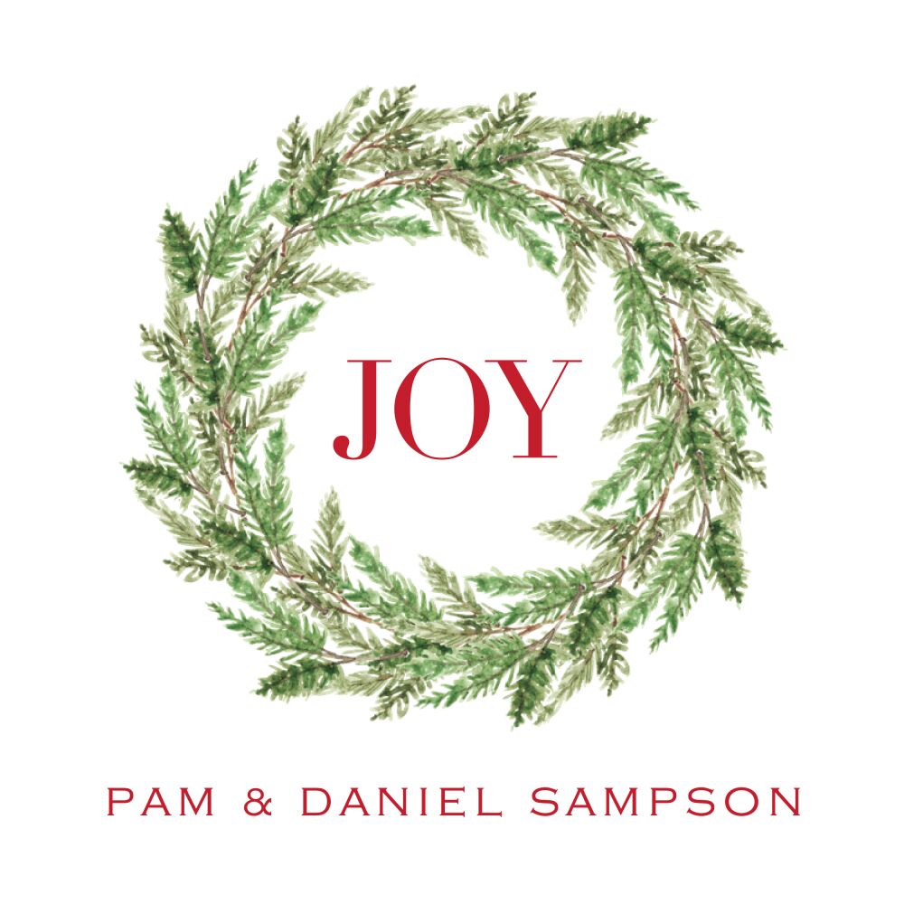 Evergreen Wreath Folded Enclosure Card
