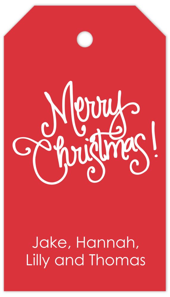 Merry Christmas Stripes Hanging Gift Tag