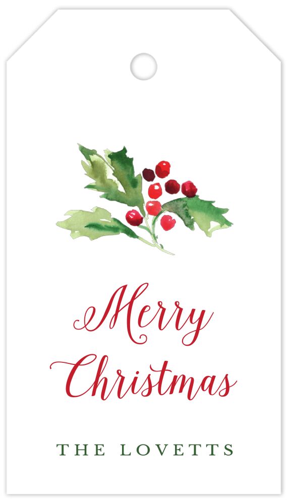 Holly Hanging Gift Tag
