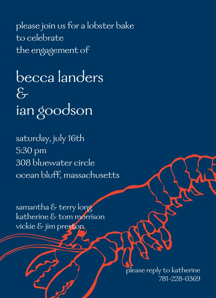 Lobstah Invitation - Fire on Navy