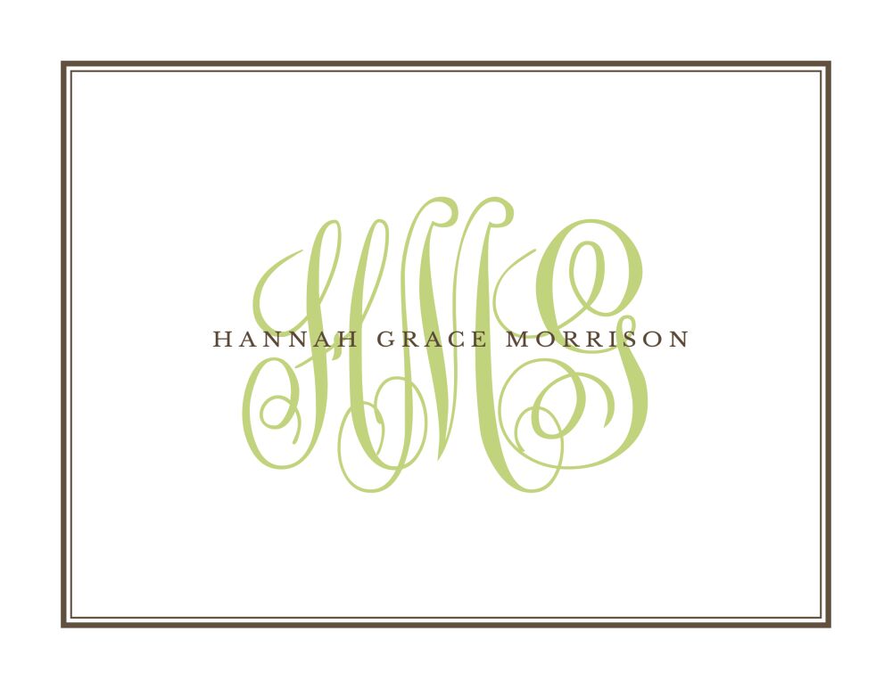 Tailored Monogram Espresso Folded Note
