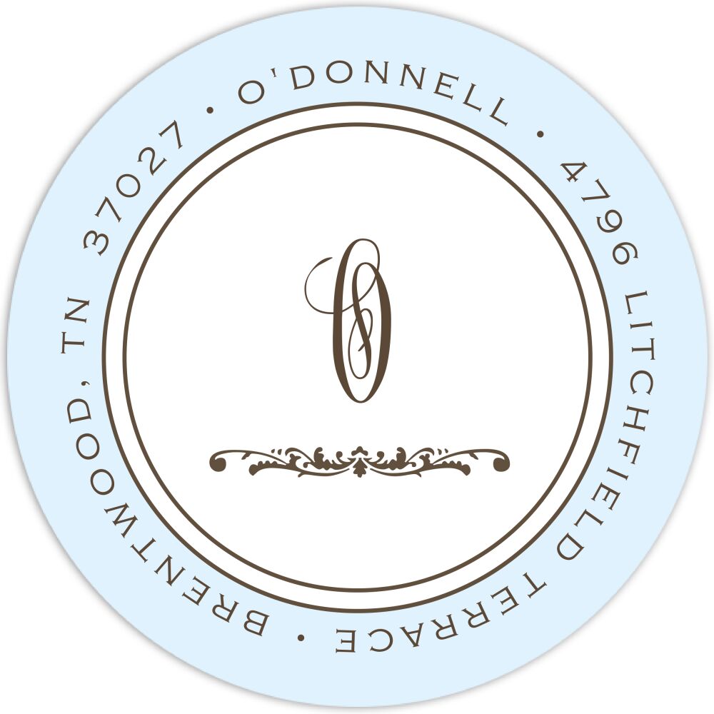Lovely Baby Blue Round Address Sticker