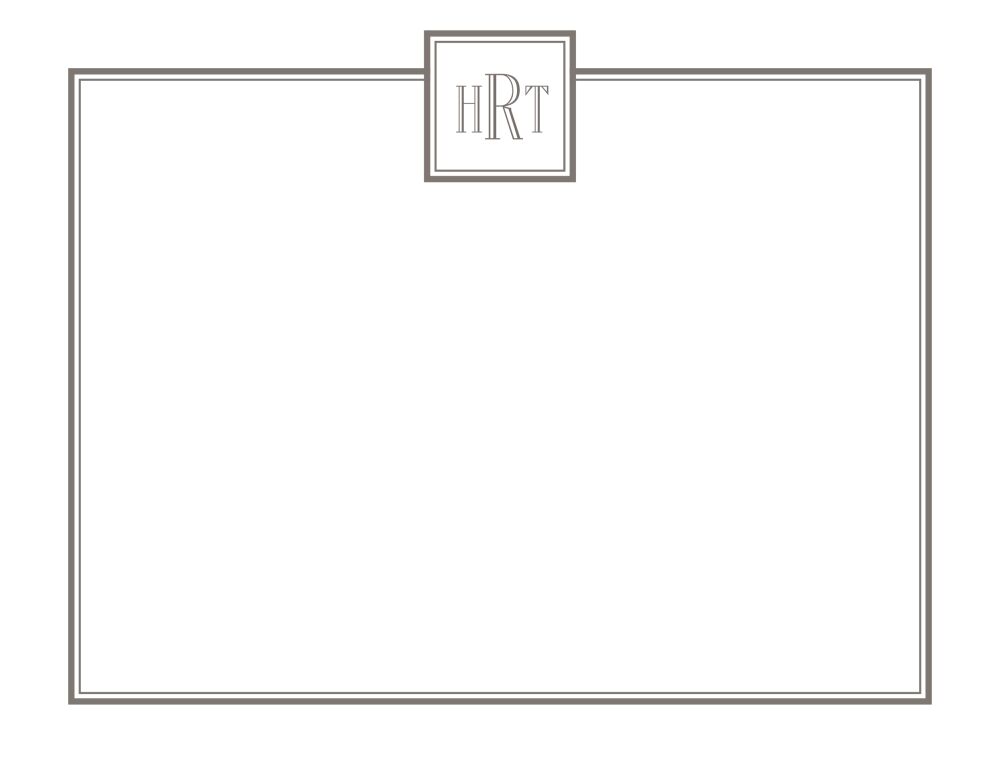 Tailored Monogram Gray Flat Note