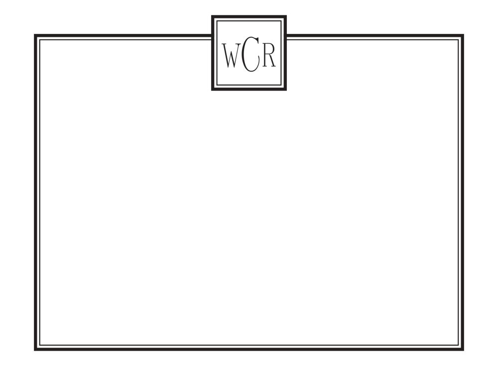 Tailored Monogram Black Flat Note
