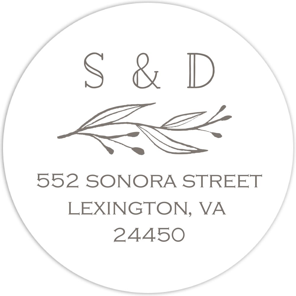 Open Branch Round Address Label