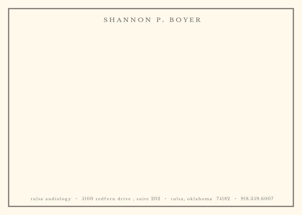 Thin Border Grey On Ivory Flat Note