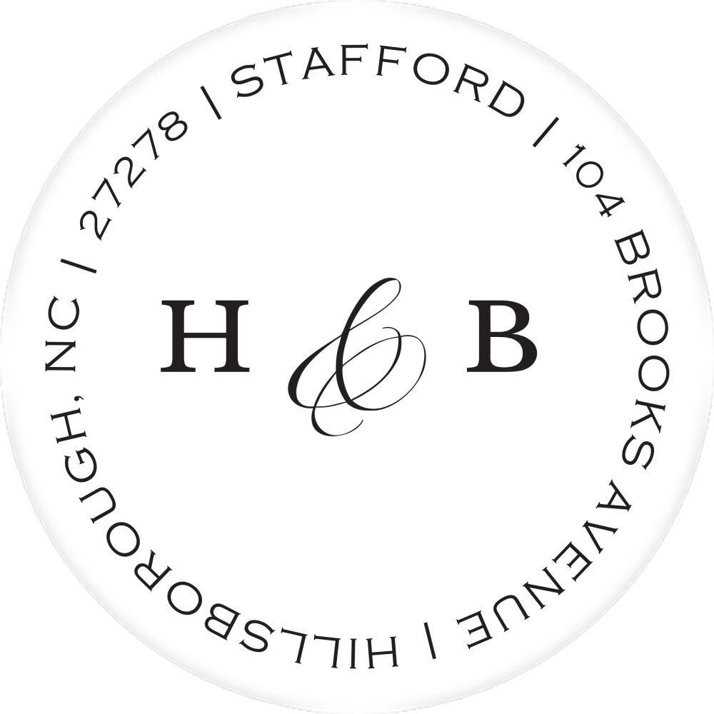 Simple Space White Round Address Label