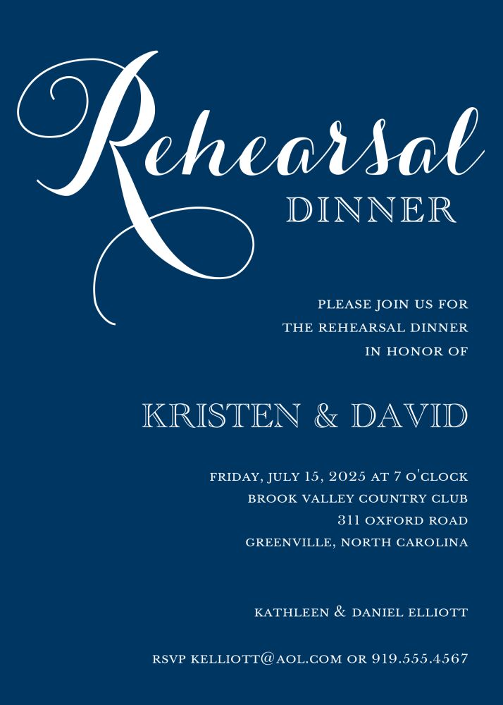 Navy Rehearsal Dinner Invitation