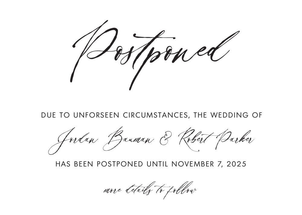 Postponed Announcement