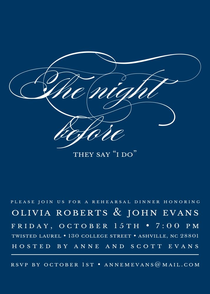 The Night Before Navy Invitation