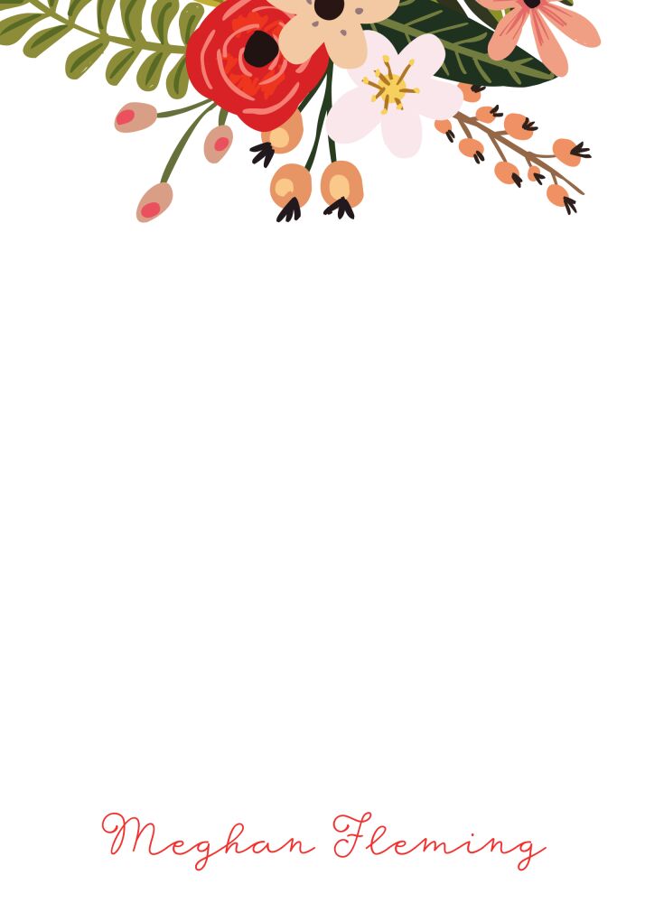 Botanical White Notepad