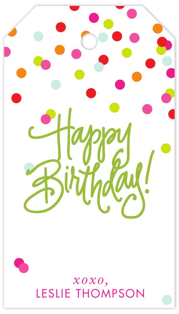 Happy Birthday! Confetti Hanging Gift Tag