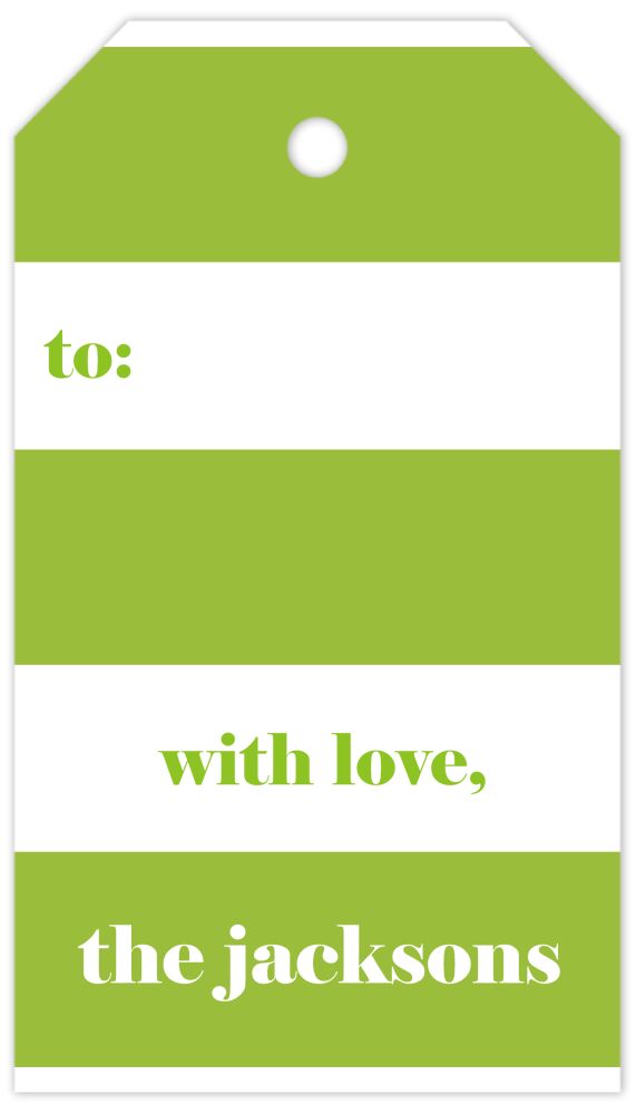 Broad Stripes Grasshopper Hanging Gift Tag