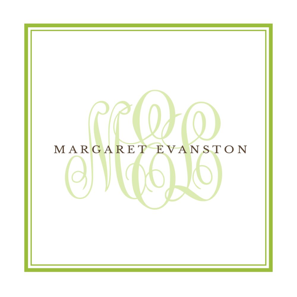 Tailored Monogram Grasshopper Folded Enclosure Card