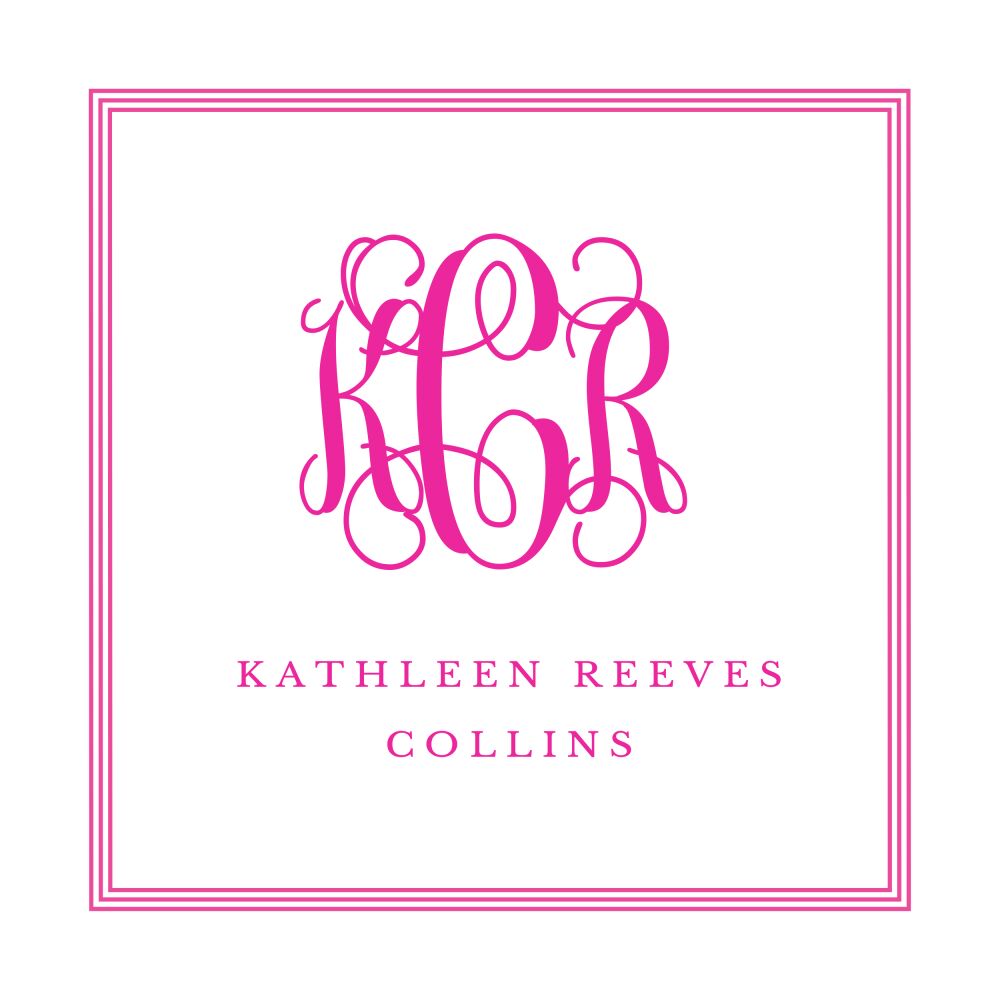 Pinstripes Hot Pink Folded Enclosure Card