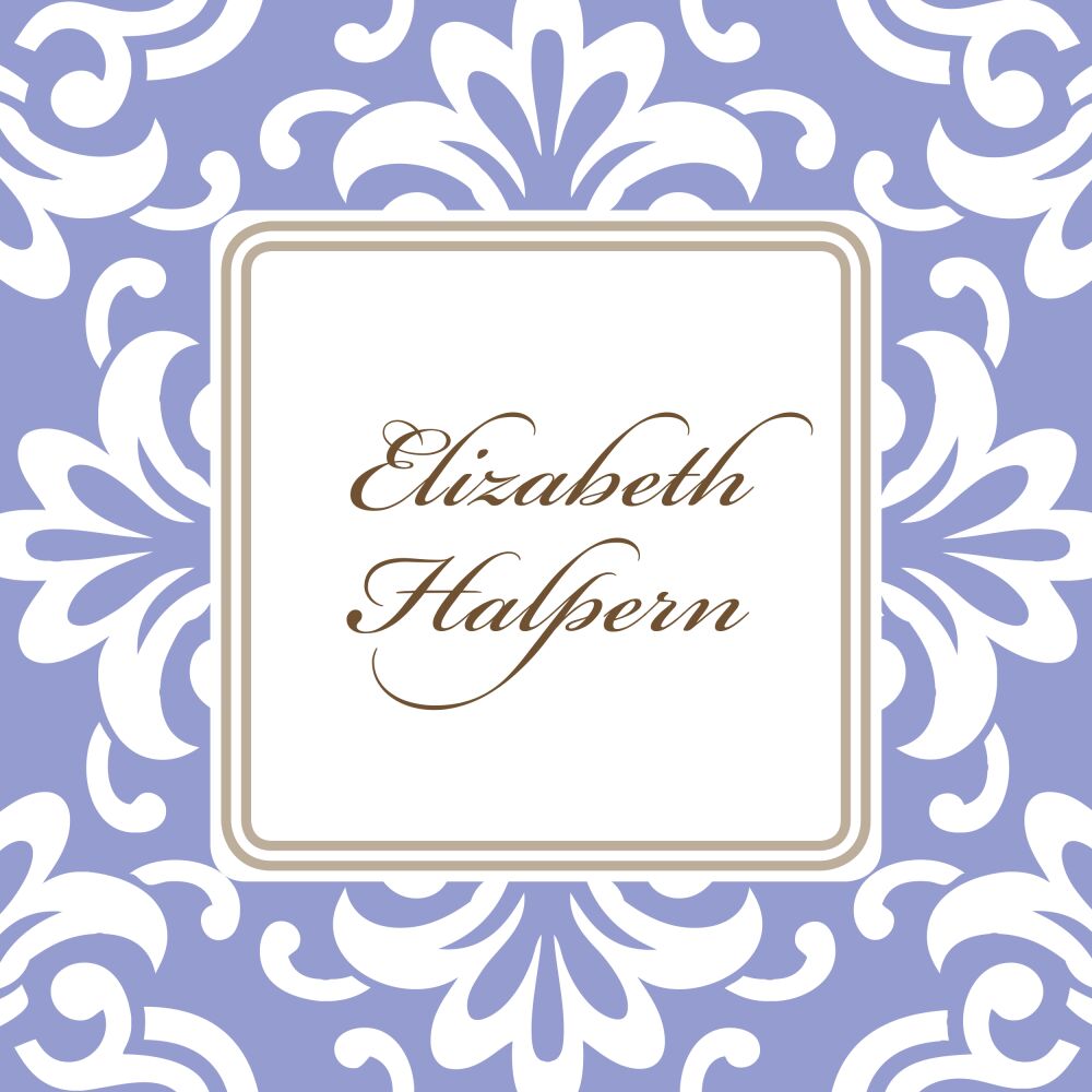 Grande Floral Periwinkle Folded Enclosure Card