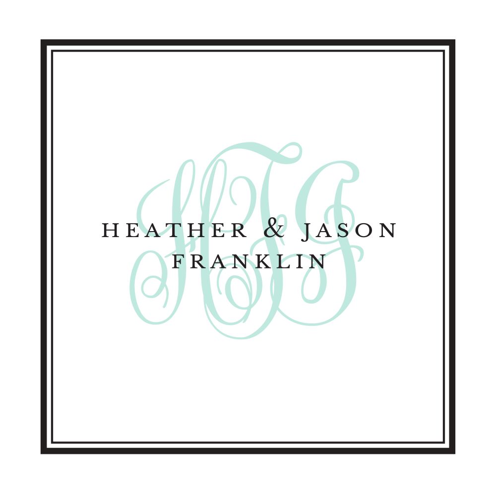 Tailored Monogram Black Folded Enclosure Card