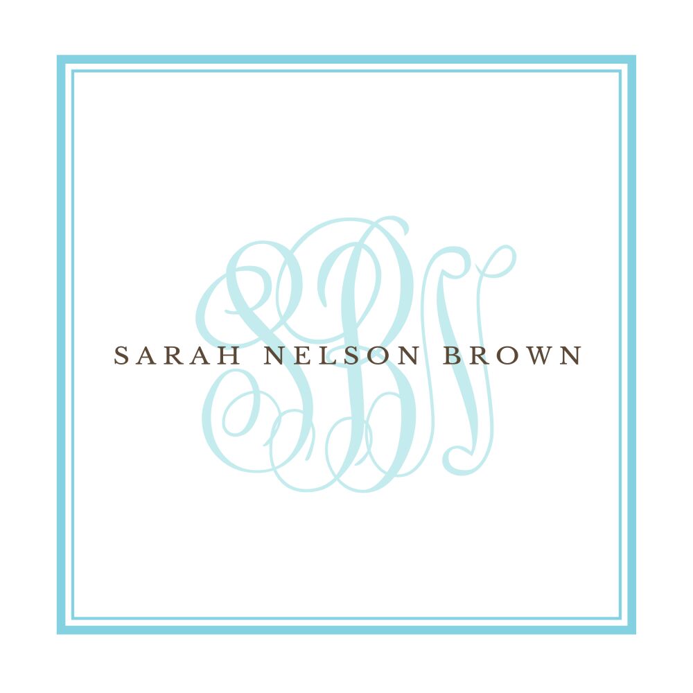 Tailored Monogram Pool Square Enclosure Card