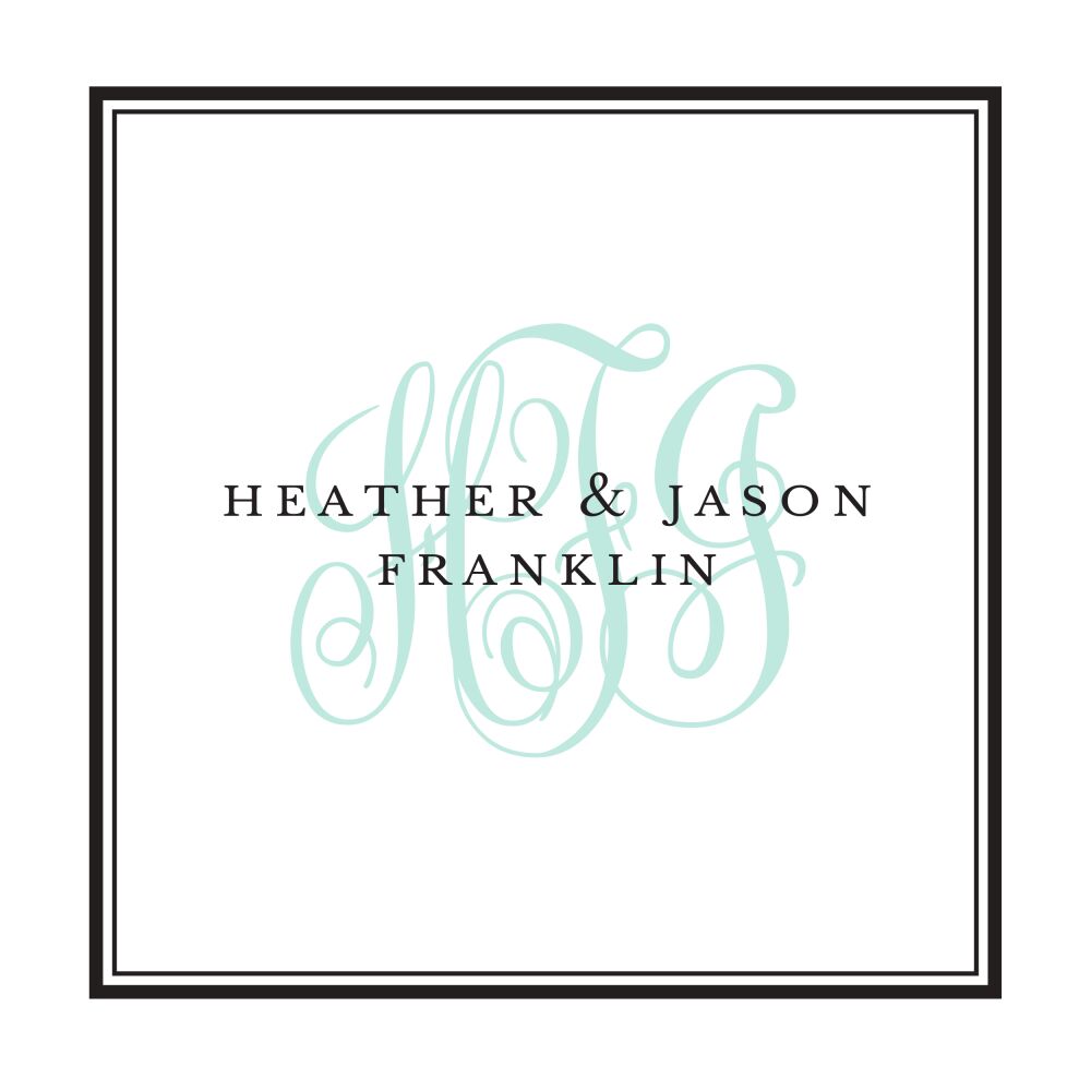 Tailored Monogram Black Square Enclosure Card