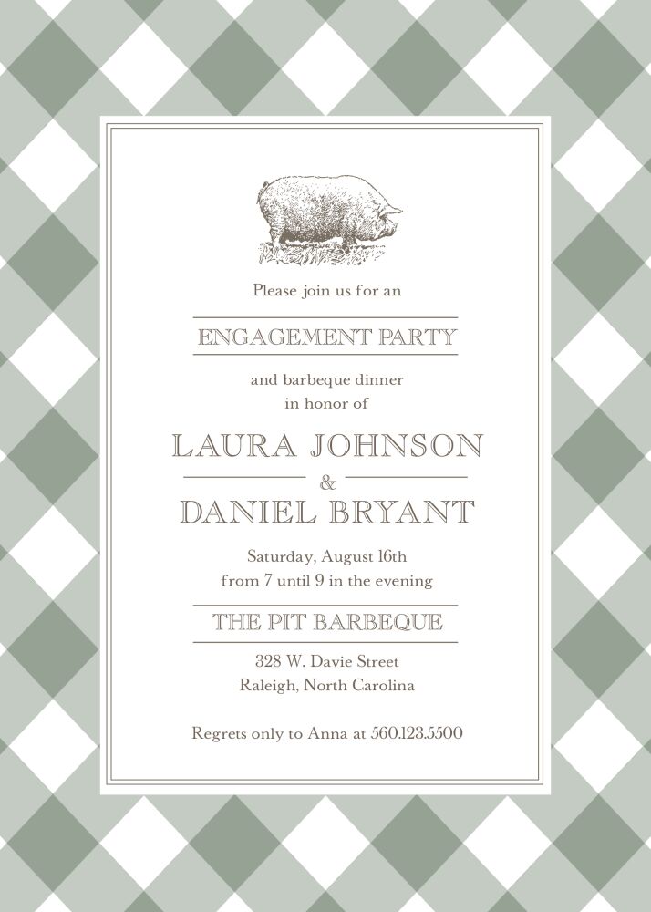 Gingham Barbeque Invitation