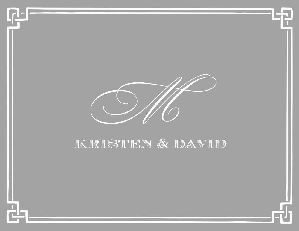 Classic Border Silver Folded Note