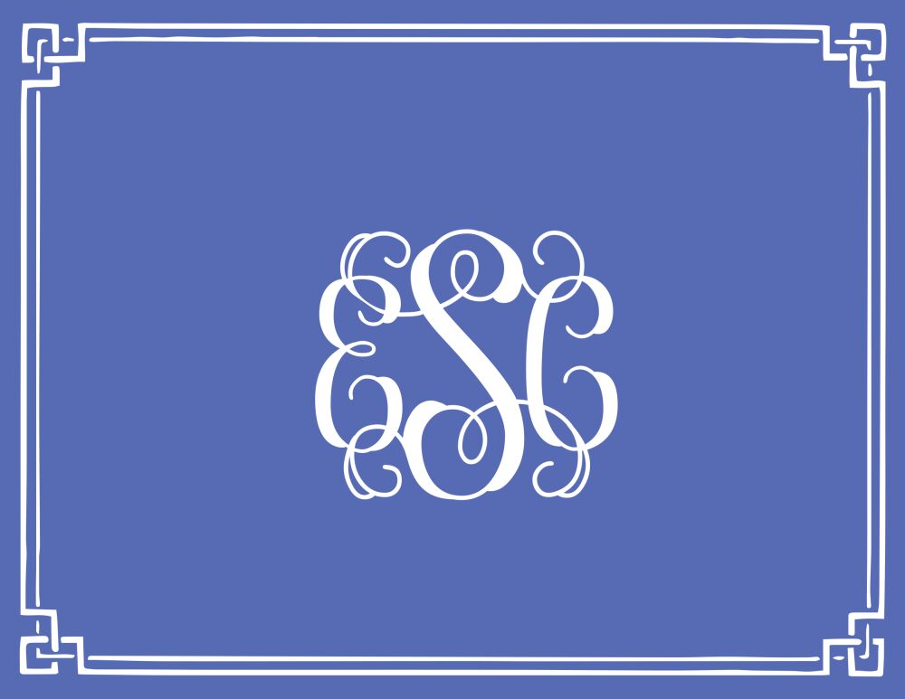 Classic Border Cobalt Folded Note