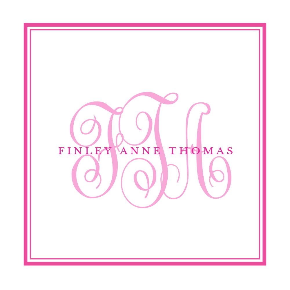 Tailored Monogram Hot Pink Enclosure Card