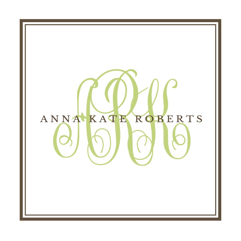 Tailored Monogram Espresso Square Sticker